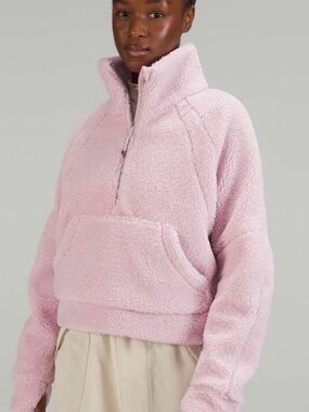 lululemon athletica Light Pink Plush Half-Zip Puffer Pullover